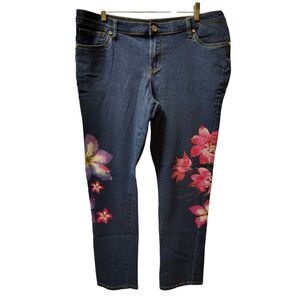 Venus Size 16‎ Floral Print High Rise Skinny Denim Jeans